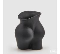 EDG Enzo De Gasperi Vaso Chakra Booty H 26 Cm 22 x 16 Cm Ceramica Nero