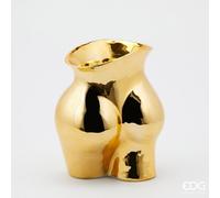 EDG Enzo De Gasperi Vaso Chakra Booty H 26 Cm 22 x 16 Cm Ceramica Oro