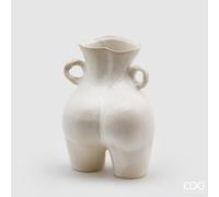 EDG Enzo De Gasperi Vaso Chakra Booty H 27 Cm 20 x 16,5 Cm Ceramica Bianco