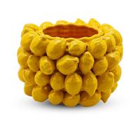 Edg - Enzo de Gasperi Vaso da interno da tavolo con limoni giallo, porta fiori "Chakra" in ceramica da terra D31xH22 cm