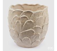 EDG Enzo De Gasperi Vaso Chakra Stucco H 40 Cm D 43 Cm Waterproof Ivory