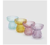 EDG Enzo de Gasperi Vaso da Interno Decorativo a Righe biforma in Vetro D11xH11 cm 4 Varianti (1pz) Giallo