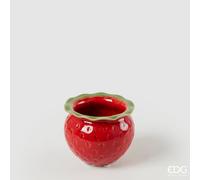 EDG Enzo De Gasperi Vaso Freaky Fragola H 8,5 Cm D 10,5 Cm Ceramica Waterproof Green Red
