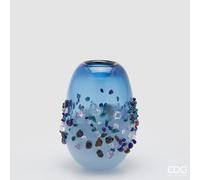 EDG Enzo De Gasperi Vaso Gemme Ovale H 25 Cm L 18 Cm L 15 Cm Vetro Light Blue