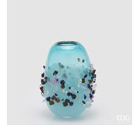EDG Enzo De Gasperi Vaso Gemme Ovale H 25 Cm L 18 Cm L 15 Cm Vetro Turquoise