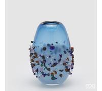EDG Enzo De Gasperi Vaso Gemme Ovale H 29 Cm L 21 Cm L 17 Cm Vetro Light Blue