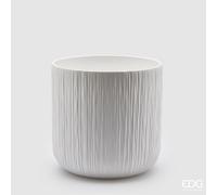 EDG Enzo De Gasperi Vaso Gen Bianco Ceramica Rilievo 20 cm