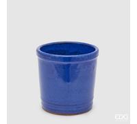 EDG Enzo De Gasperi Vaso Glaze Cilindro Blu Ceramica 18 cm