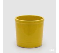 EDG Enzo De Gasperi Vaso Glaze Cilindro Giallo Ceramica 23 cm