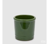 EDG Enzo De Gasperi Vaso Glaze Cilindro Verde Ceramica 18 cm