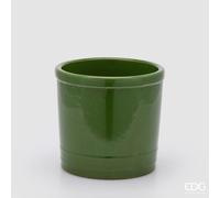 EDG Enzo De Gasperi Vaso Glaze Cilindro Verde Ceramica 23 cm