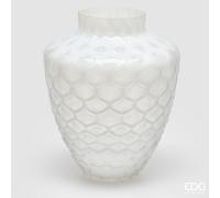 EDG Enzo De Gasperi Vaso Honeycomb Nido D'ape H 30 Cm D 24,5 Cm Vetro Waterproof Bianco