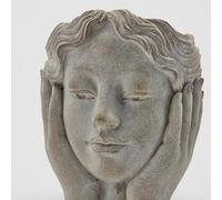 EDG Enzo De Gasperi Vaso in Cemento Pensatore H 21 Cm D 17 Cm Grey Waterproof