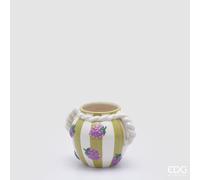 EDG Enzo De Gasperi Vaso Lamponi H 13 D 14 Cm Ceramica Green Mix