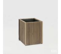 EDG Enzo De Gasperi Vaso Listelli Quadrato Grey Acacia 42 cm