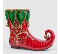 EDG Enzo De Gasperi Vaso Natalizio Calza H 44 Cm 55 x 28 Cm Green Red