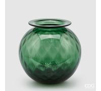 EDG Enzo De Gasperi Vaso Opium Vetro H 24 Cm D 25 Cm Dark Green