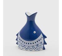 EDG Enzo De Gasperi Vaso Pesce Testa 24x20cm Blu Ceramica