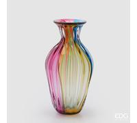 EDG Enzo De Gasperi Vaso Rainbow Anfora Vetro H 41 Cm D 21 Cm Multicolor