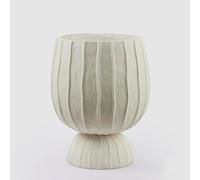 EDG Enzo De Gasperi Enzo De Gasperi Vaso Righe Bombato con Piede H 45 Cm D 35 Cm Bianco