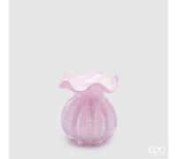 EDG Enzo De Gasperi Vaso Sacchetto H 12 Cm D 10 Cm Vetro Pink