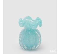 EDG Enzo De Gasperi Vaso Sacchetto H 14 Cm D 11 Cm Vetro Azure
