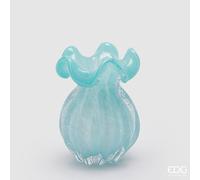 EDG Enzo De Gasperi Vaso Sacchetto H 17 Cm D 13 Cm Vetro Azure