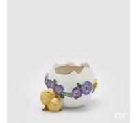 EDG Enzo De Gasperi Vaso Uovo Pulcino H 14 Cm L 21 Cm L 17,5 Cm Multicolor
