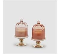 EDG - Enzo De Gasperi Vassoio in Vetro con Campana e Candela profumata Oud D9xH16 cm 2 Varianti(1pz) Marrone