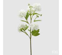 EDG Enzo De Gasperi Viburno Ramo x5 con Foglie Pianta Artificiale H 80 Cm D 10 Cm Bianco