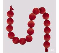 EDG Festone 17 Palle Velluto Rosso 180 cm