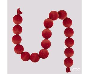 EDG Festone 17 Palle Velluto Rosso 180 cm