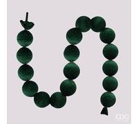 EDG Festone 17 Palle Velluto Verde Scuro 180 cm