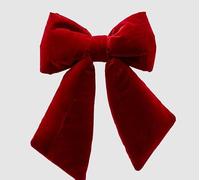 EDG - Fiocco Medio Imbottito Velluto Addobbo Decorazione Natalizia Natale Bordeaux 28x36cm