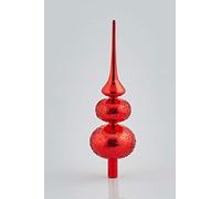EDG Puntale Albero Natale, Vetro Colore Rosso H 35 cm.