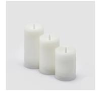 EDG Set 3 Candele led soffio H15/12.5/10 cm - bianca