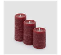 EDG Set 3 Candele led soffio H15/12.5/10 cm - rosso