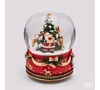 EDG Sfera Acqua Babbo Natale Musica Movimento H21 cm