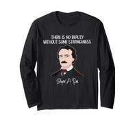 Edgar Allan Poe Bellezza Strangeness Raven Citazione Arte Maglia a Manica