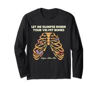 Edgar Allan Poe Bones Citazione Gothic Butterfly Anatomy Art Maglia a Manica