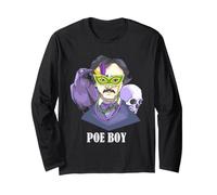 Edgar Allan Poe Boy Mardi Gras Raven Masquerade Humor Maglia a Manica