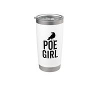 Edgar Allan Poe Divertente Poe Ragazza Hipster Bookworm Libro Nerd Bicchiere termico in acciaio inox doppia parete