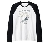 Edgar Allan Poe Nevermore Gothic Macabre Look da Amante dei Libri Maglia con Maniche Raglan