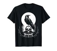 Edgar Allan Poe Nevermore Letteratura gotica teschio corvo Maglietta