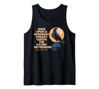 Edgar Allan Poe Raven Nevermore 1845 Arte Gotica sulla Luna Canotta