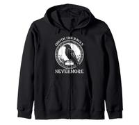 Edgar Allan Poe Raven Nevermore Emblema libroso Gotico Felpa con Cappuccio