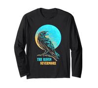 Edgar Allan Poe The Raven Nevermore - Arte Gotica degli Uccelli Maglia a Manica