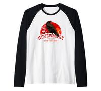 Edgar Allen Poe della Poesia The Raven Design Nevermore Maglia con Maniche Raglan