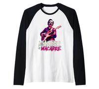 Edgar Allen Poe Undead Che Suona la Chitarra Master of Macabre Goth Maglia con Maniche Raglan