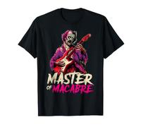 Edgar Allen Poe Zombie Suonare la Chitarra Master of Macabre Goth Maglietta